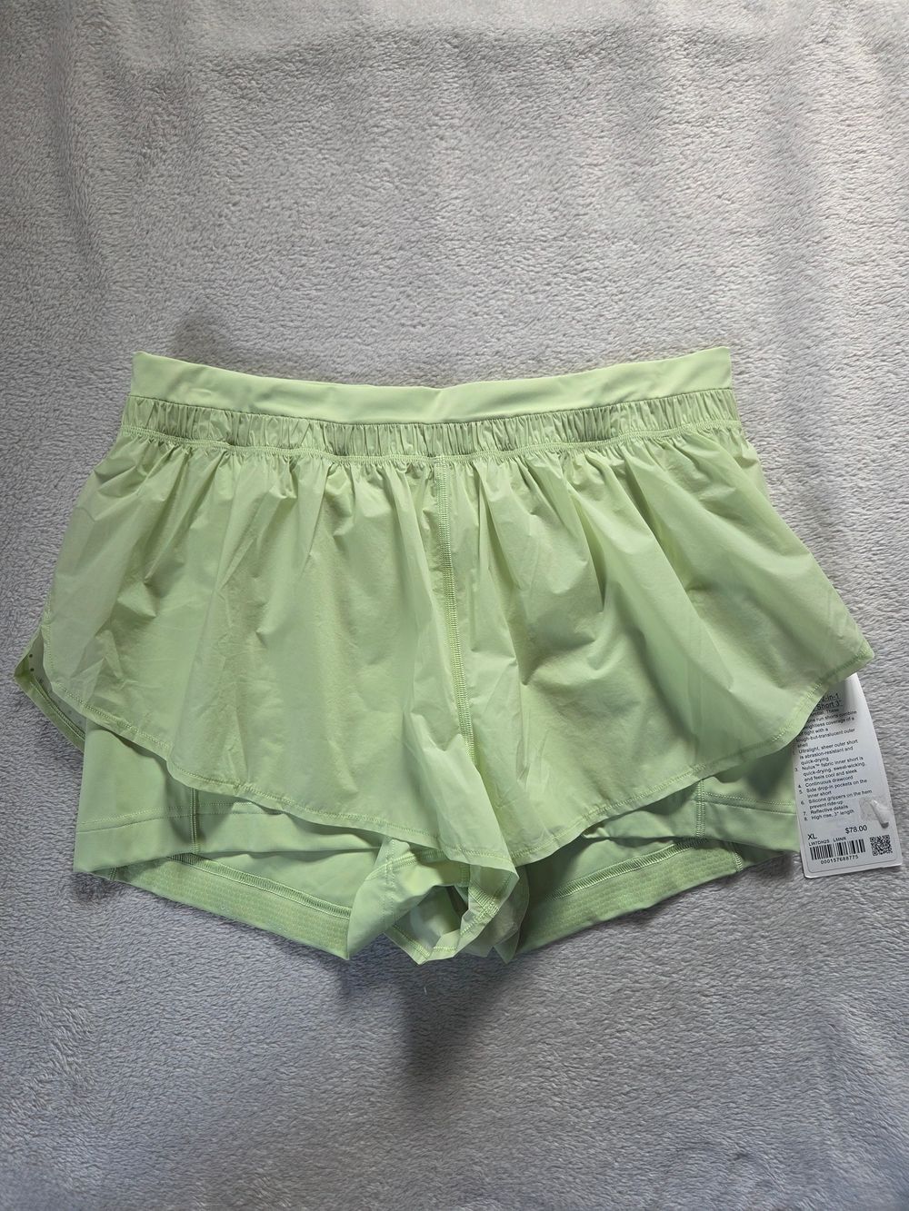 Lululemon W7DH2S Translucent 2-in-1 High-Rise Short 3" Lemongrass XL NWT